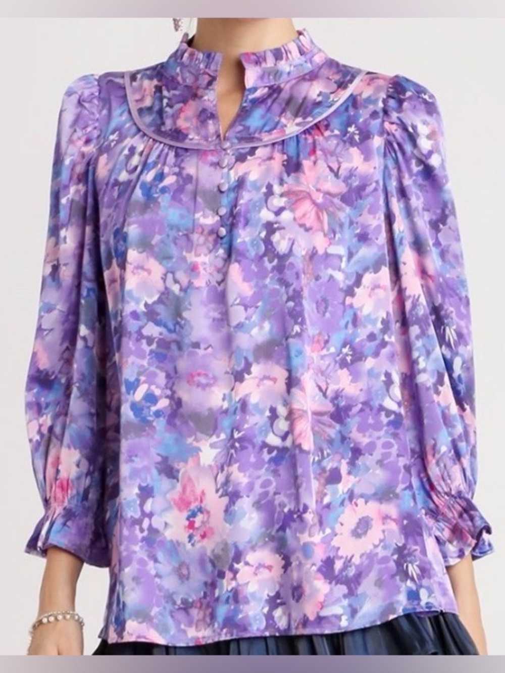 Umgee Floral Blouse - Lavender Pink Purple